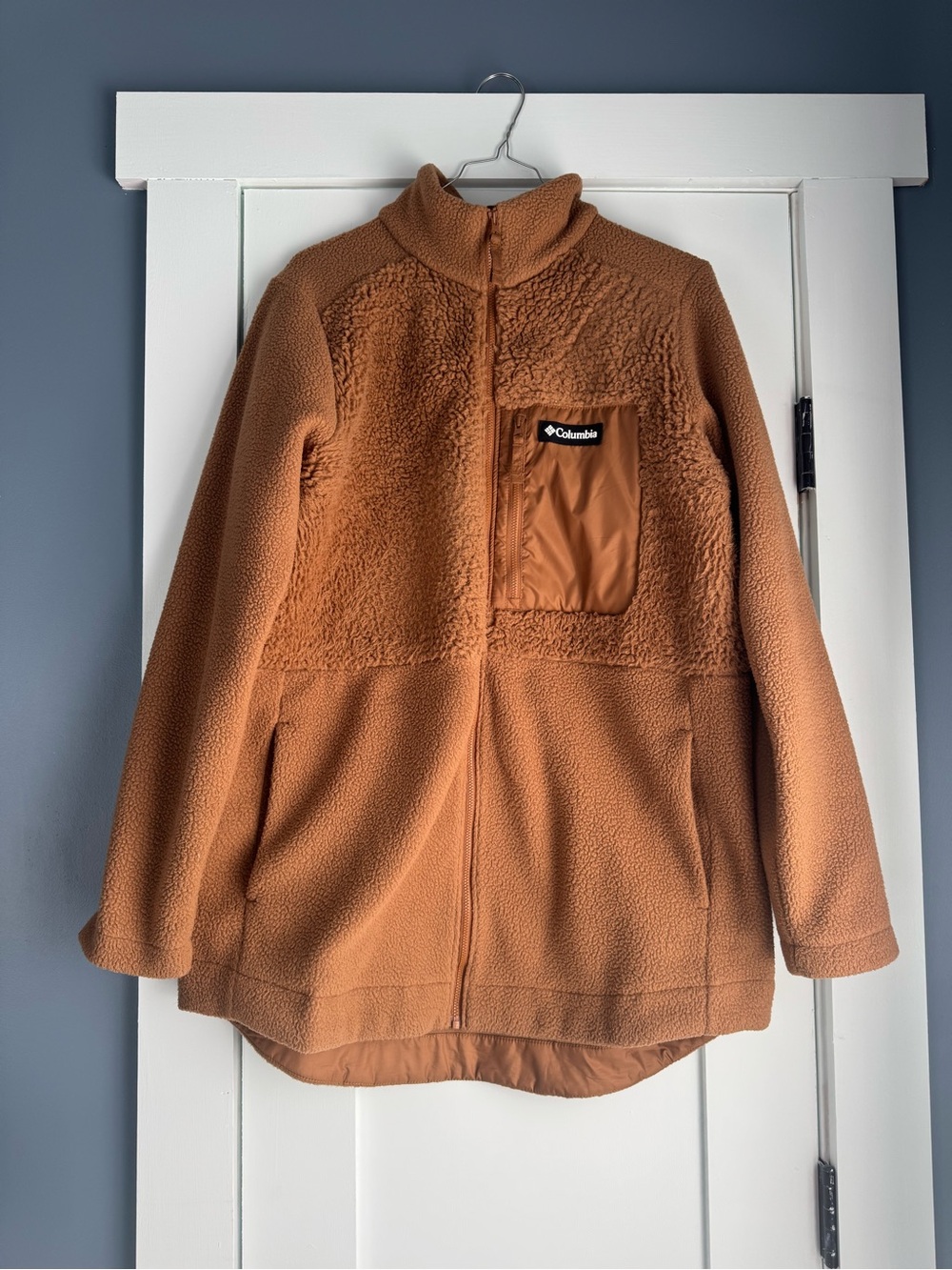 Columbia Women’s Brown Sherpa Fleece Full Zip Jacket – Size Large